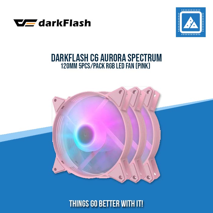 DARKFLASH C6 AURORA SPECTRUM 120MM 5PCS/PACK RGB LED FAN (PINK) DARKFLASH C6 AURORA SPECTRUM 120MM 5PCS/PACK RGB LED FAN (PINK)